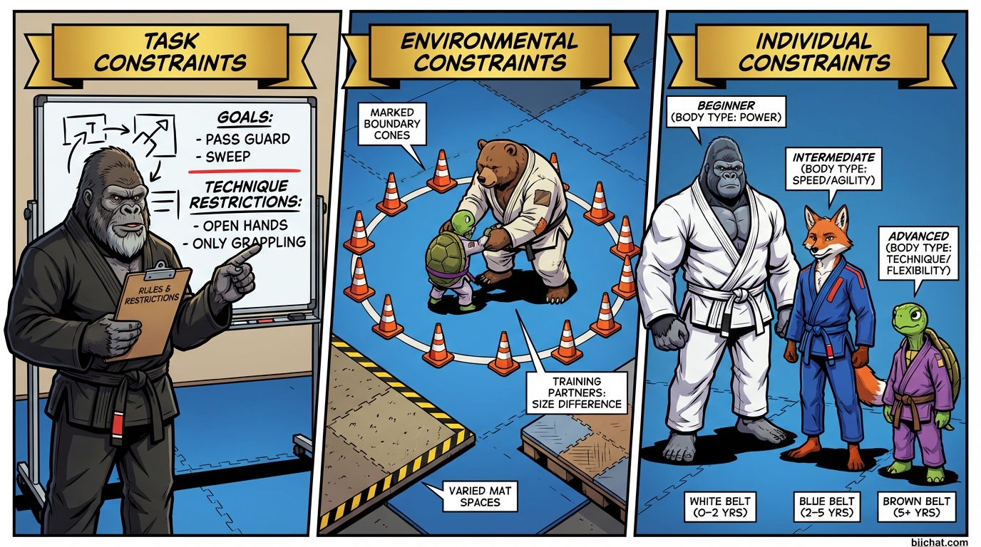 The three types of constraints in BJJ training